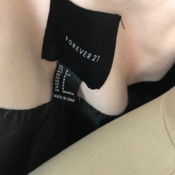 F21 XXI Moto Biker Zipper Woven Boxy Jacket Military - Picture 6 of 7